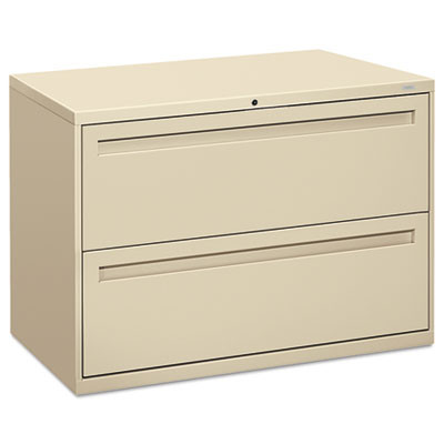 Brigade 700 Series Lateral File, 2 Legal/Letter-Size File Drawers, Putty, 42" X 18" X 28"