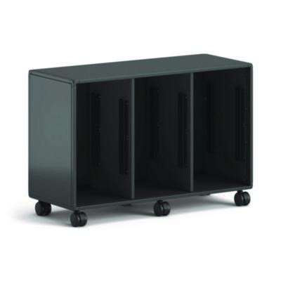 Class-Ifi Tote Storage Cabinet, Three-Wide, 46.63" x 18.75" x 31.38", Charcoal Gray