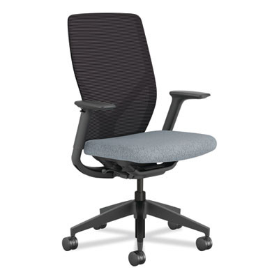 Flexion Mesh Back Task Chair, Supports Up To 300 Lb, 14.81" To 19.7" Seat Height, Black/Basalt