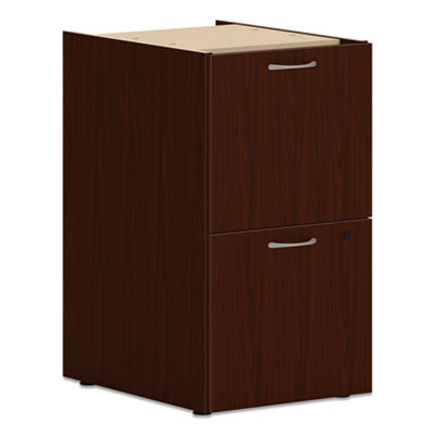 Mod Support Pedestal, Left Or Right, 2 Legal/Letter-Size File Drawers, Traditional Mahogany, 15" X 20" X 28"
