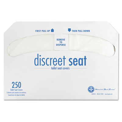 Discreet Seat Half-Fold Toilet Seat Covers, 14.25 X 16.5, White, 250/Pack, 20 Packs/Carton
