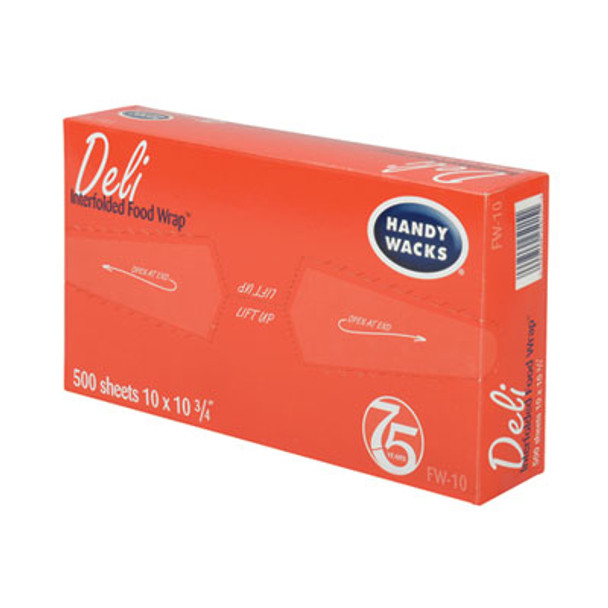 Interfolded Food Wrap Deli Sheets, 10.75 x 10, 500/Box, 12 Boxes/Carton