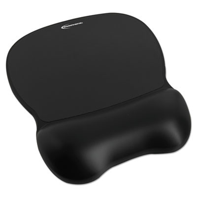 Gel Mouse Pad With Softskin Wrist Rest, 9.62 x 8.25, Black