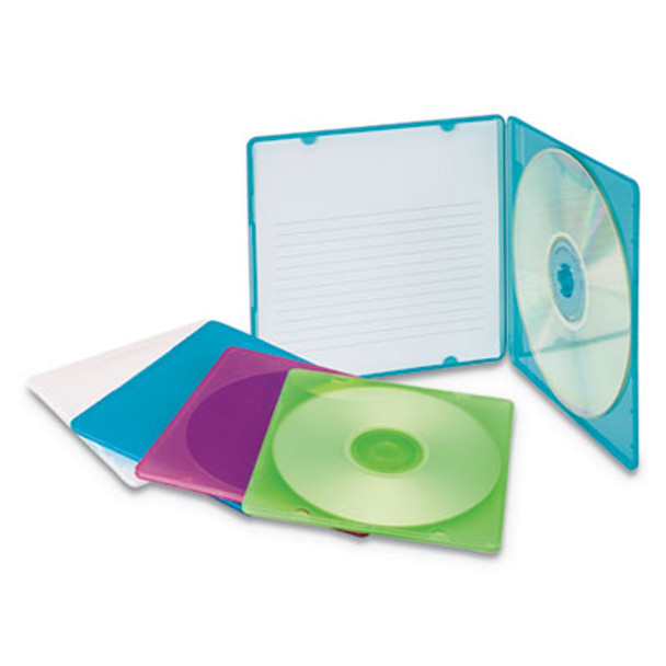 Slim Cd Case, Assorted Colors, 10/Pack
