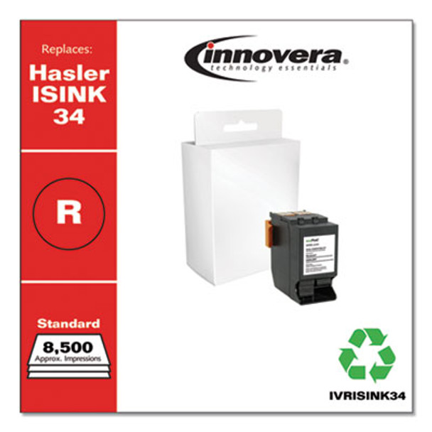Remanufactured Red Postage Meter Ink, Replacement For Isink34, 8,500 Page-Yield