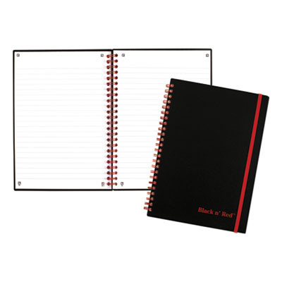 Flexible Cover Twinwire Notebooks, Scribzee Compatible, 1-Subject, Wide/Legal Rule, Black/Red Cover, (70) 8.25 x 5.63 Sheets