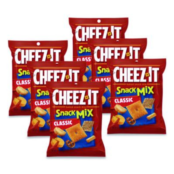 Cheez-It Baked Snack Mix, Classic Cheese, 4.5 Oz Bag, 6/Pack