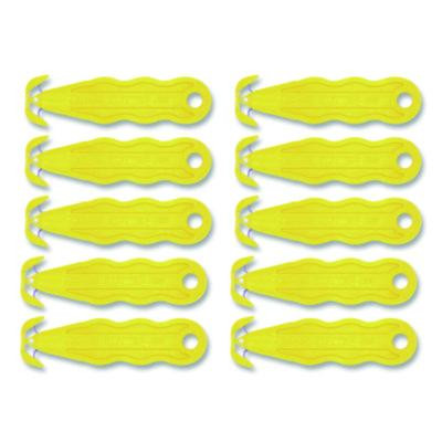 Kurve Blade Plus Safety Cutter, 5.75" Plastic Handle, Yellow, 10/Box