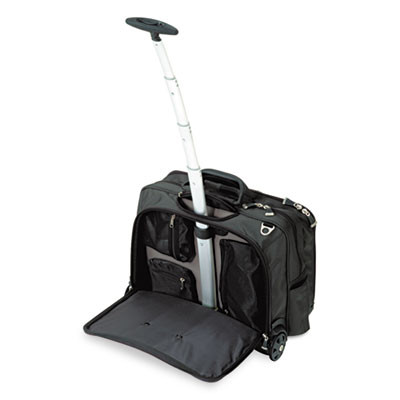 Contour Rolling Laptop Case, Fits Devices Up To 17", Ballistic Nylon, 17.5 x 9.5 x 13, Black