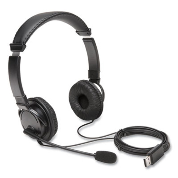 Hi-Fi Headphones With Microphone, 6 Ft Cord, Black