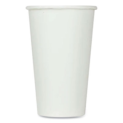 Double Poly Paper Cold Cups, 16 Oz, White, 1,000/Carton