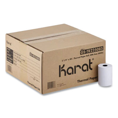 Thermal Paper Rolls, 2.25" x 85 Ft, White, 50 Rolls/Carton