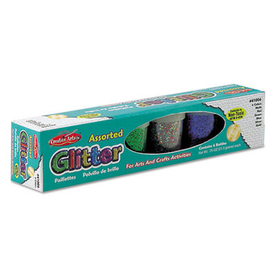 Charles Leonard Glitter Set, Assorted, 0.75 Oz Shaker-Top Jar, 6/Set