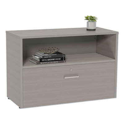 Urban Series Cabinet Credenza Pedestal With Lateral File, 35.25w x 15.25d x 23.75h, Ash