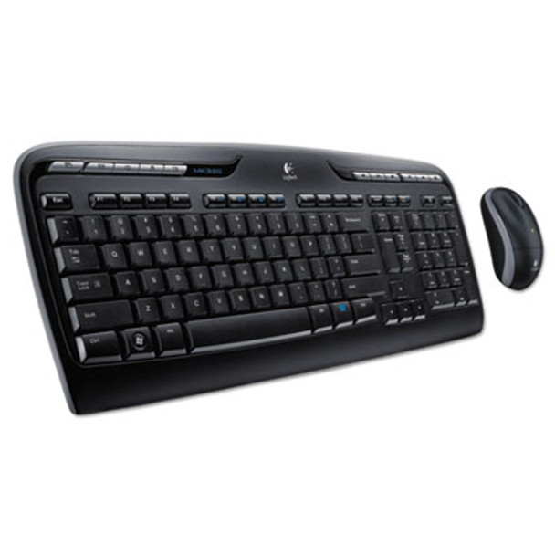 Mk320 Wireless Keyboard + Mouse Combo, 2.4 Ghz Frequency/30 Ft. Wireless Range, Black