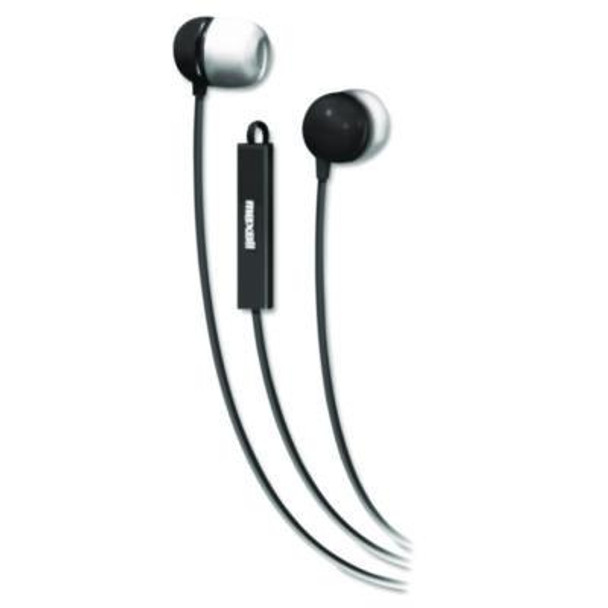 In-Ear Buds With Built-In Microphone, 4 Ft Cord, Black