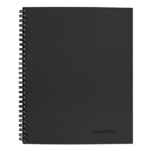 Wirebound Business Notebook, 1-Subject, Wide/Legal Rule, Black Linen Cover, (80) 11 x 8.5 Sheets