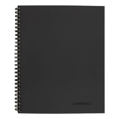 Wirebound Business Notebook, 1-Subject, Wide/Legal Rule, Black Linen Cover, (80) 11 x 8.5 Sheets