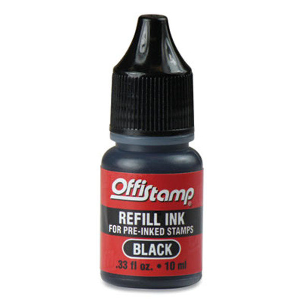 Refill Ink For Pre-Inked Stamps, 0.33 Oz, Black