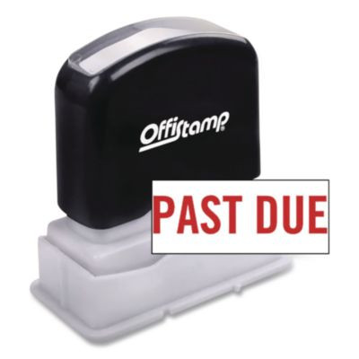 Pre-Inked Message Stamp, Past Due, 1.63" X 0.38", Red Ink