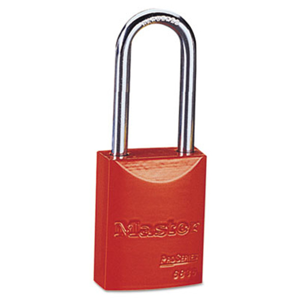 Pro Series High Visibility Aluminum Padlock, 5 Pin, Red
