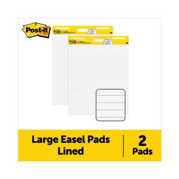 Vertical-Orientation Self-Stick Easel Pads, Presentation Format (1.5" Rule), 25 x 30, White, 30 Sheets, 2/Pack