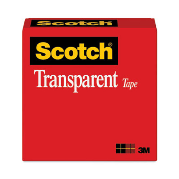 Transparent Tape, 3" Core, 1" X 72 Yds, Transparent