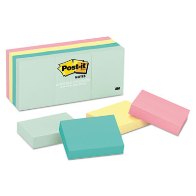 Original Pads In Beachside Cafe Collection Colors, 1.38" x 1.88", 100 Sheets/Pad, 12 Pads/Pack
