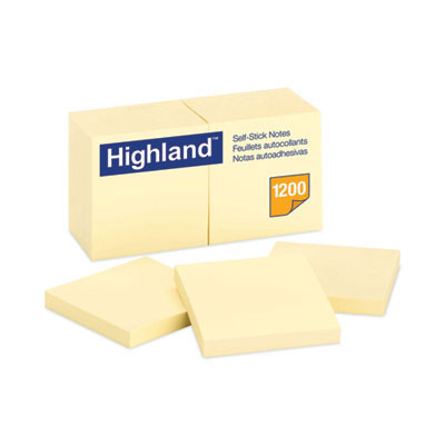 Self-Stick Notes, 3" x 3", Yellow, 100 Sheets/Pad, 12 Pads/Pack
