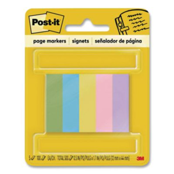Page Flag Markers, Assorted Colors,100 Flags/Pad, 5 Pads/Pack