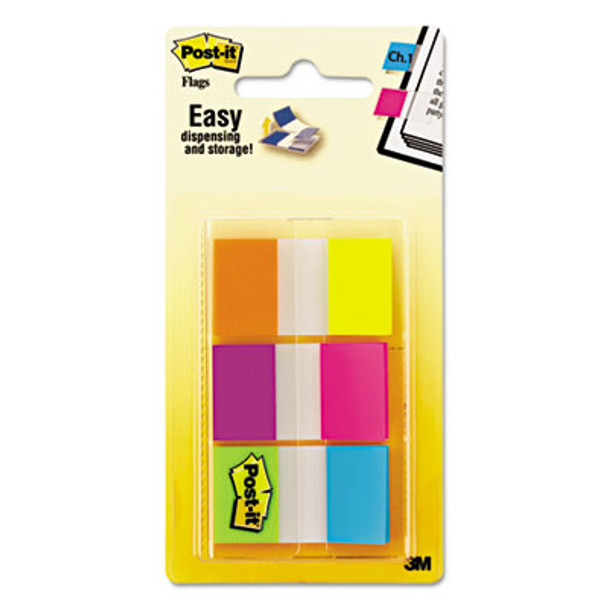 Page Flags In Portable Dispenser, Assorted Brights, 60 Flags/Pack