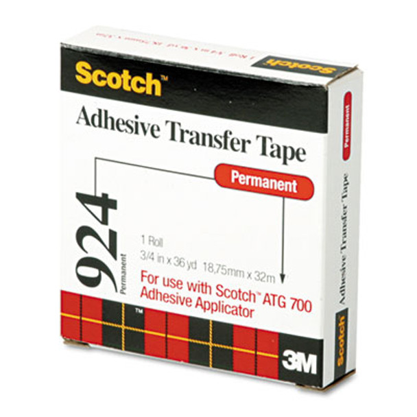 Atg Adhesive Transfer Tape Roll, Permanent, Holds Up To 0.5 Lb, 0.75" x 36 Yd, Clear