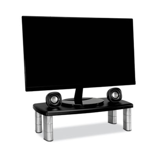 Extra-Wide Adjustable Monitor Stand, 20" X 12" X 1" To 5.78", Silver/Black, Supports 40 Lbs