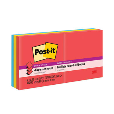 Pop-Up 3 x 3 Note Refill, 3" x 3", Playful Primaries Collection Colors, 90 Sheets/Pad, 6 Pads/Pack