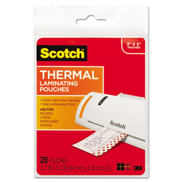 Laminating Pouches, 5 Mil, 5.38" X 3.75", Gloss Clear, 20/Pack