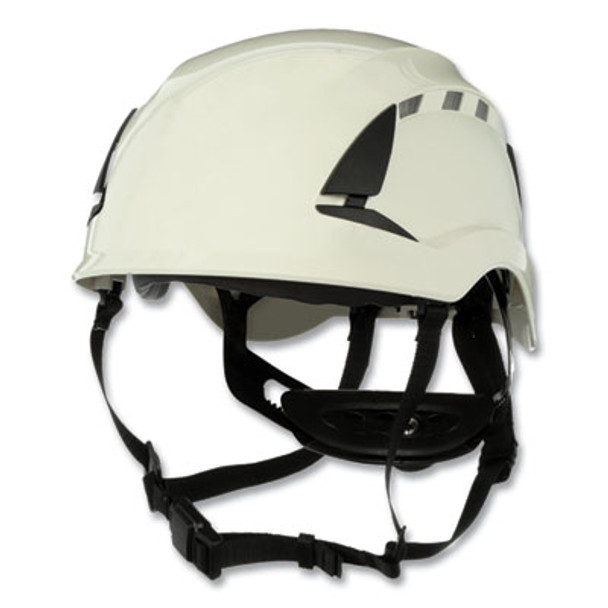 Securefit X5000 Series Safety Helmet, Vented, 6-Point Pressure Diffusion Ratchet Suspension, White