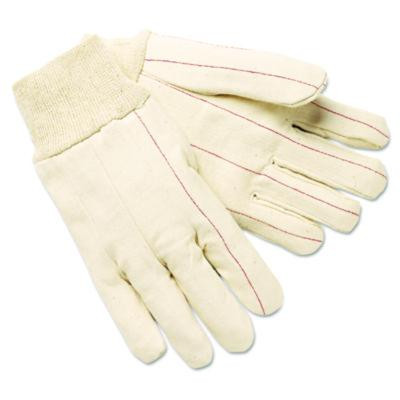 Nap-In Double Palm Cotton Work Gloves, Ansi Level 4 Heat Protection, Clute Cut, Straight Thumb, Large, White, 12 Pairs