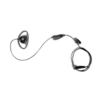 D-Style Earpiece With In-Line Microphone And Push-To-Talk, Black
