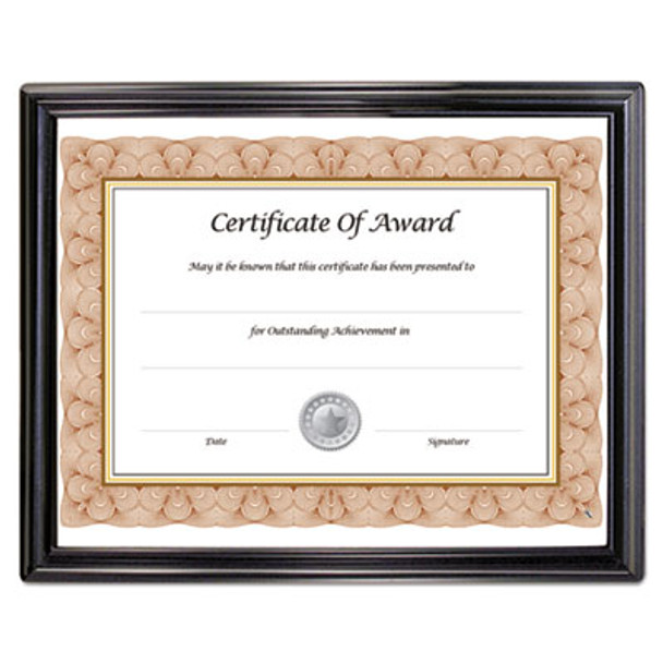 Ez Mount Document Frame With Trim Accent And Plastic Face, Plastic, 8.5 X 11 Insert, Black