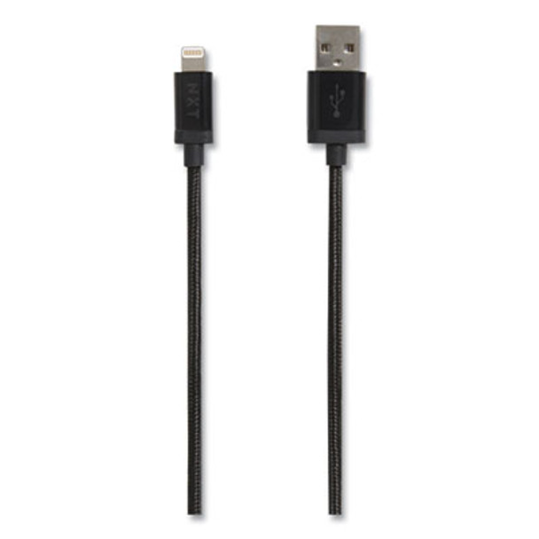 Braided Apple Lightning Cable To Usb-A Cable, 4 Ft, Black