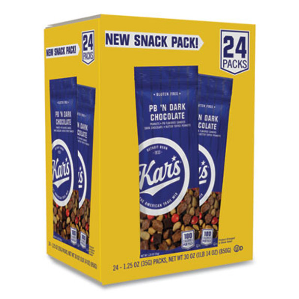 Trail Mix, Dark Chocolate/Peanut Butter, 1.25 Oz Packet, 24/Box