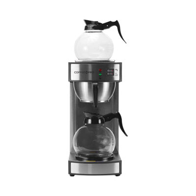 Two-Burner Institutional Coffeemaker, 10/12 Cup, 8.75 x 14.75 x 15.25, Stainless Steel