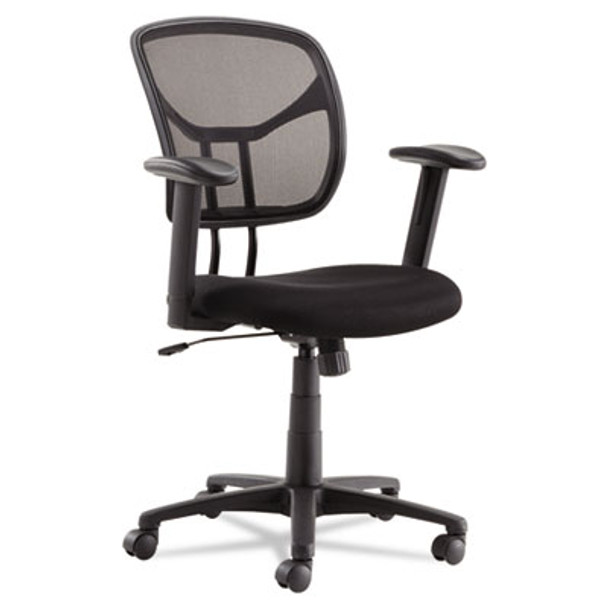 Swivel/Tilt Mesh Task Chair With Adjustable Arms, Supports Up To 250 Lb, 17.72" To 22.24" Seat Height, Black