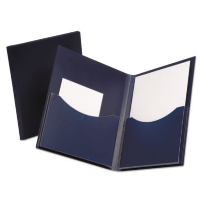 Double Stuff Heavy-Duty Opaque Polypropylene Twin-Pocket Folder, Accommodates (200) 11 x 8.5 Sheets, Navy