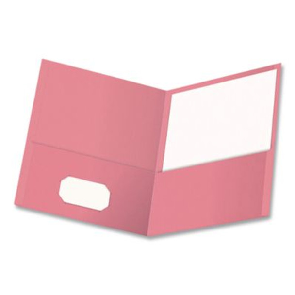 Twin-Pocket Folder, Accommodates (100) 11 x 8.5 Sheets, Pink, 25/Box