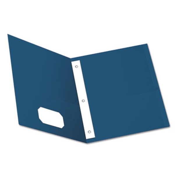 Twin-Pocket Folders With 3 Fasteners, 0.5" Capacity, 11 X 8.5, Blue, 25/Box