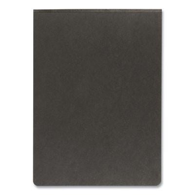 Pressboard Report Cover With Reinforced Top Hinge, Two-Prong Metal Fastener, 2" Capacity, 8.5 X 11, Black/Black