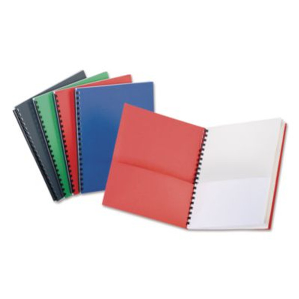 Eight-Pocket Organizer, Embossed Leather Grain, 11 X 8.5, Assorted Colors With White Pockets