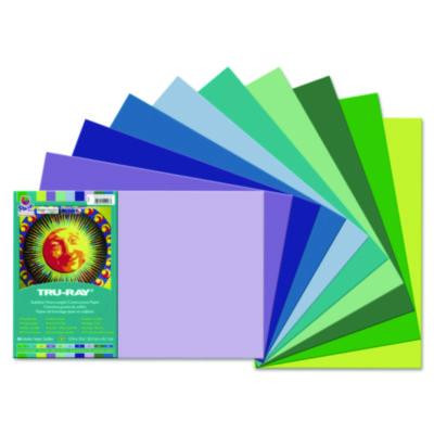 Tru-Ray Construction Paper, 76 Lb. Text Weight, 12 x 18, Assorted Cool/Warm Colors, 25/Pack