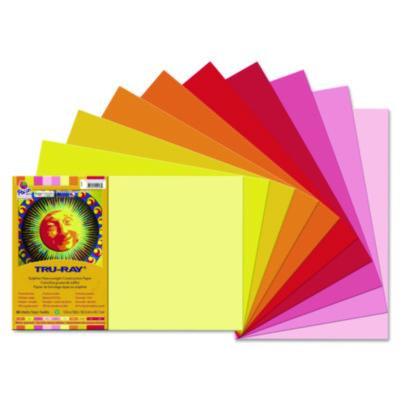 Tru-Ray Construction Paper, 76 Lb Text Weight, 12 x 18, Assorted Cool/Warm Colors, 25/Pack